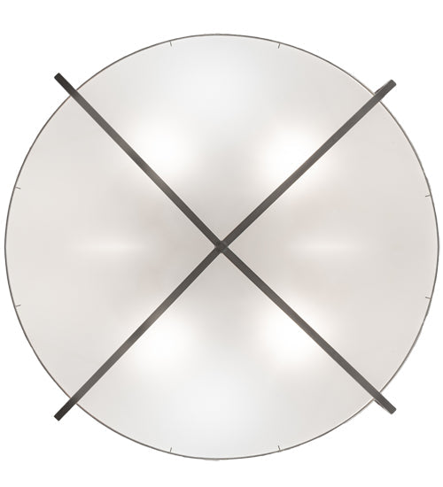 Meyda Lighting Cilindro 60" 10-Light Brushed Nickel Structure Pendant Light With Laura White Textrene And Statuario Idalight Shade