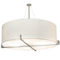 Meyda Lighting Cilindro 60" 10-Light Brushed Nickel Structure Pendant Light With Laura White Textrene And Statuario Idalight Shade