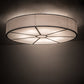 Meyda Lighting Cilindro 60" 10-Light Nickel Powder Coat Flush Mount Light With White Textrene & Statuario Idalight Shade