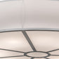 Meyda Lighting Cilindro 60" 10-Light Nickel Powder Coat Flush Mount Light With White Textrene & Statuario Idalight Shade