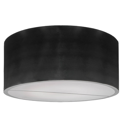 Meyda Lighting Cilindro 60" 10-Light Textured Black Flush Mount Light With Black Vinyl Shade