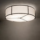 Meyda Lighting Cilindro 60" 12-Light Timeless Bronze Flush Mount Light With Off White Statuario Shade