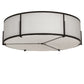 Meyda Lighting Cilindro 60" 12-Light Timeless Bronze Flush Mount Light With Off White Statuario Shade