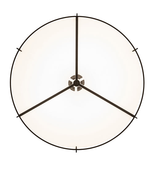 Meyda Lighting Cilindro 60" 12-Light Timeless Bronze Flush Mount Light With Off White Statuario Shade