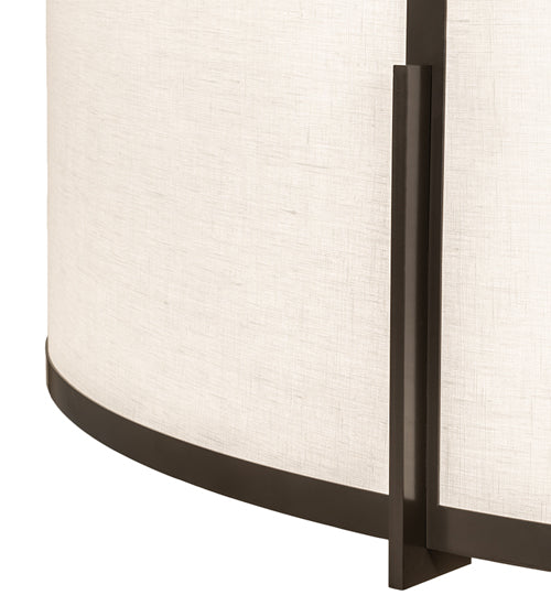 Meyda Lighting Cilindro 60" 12-Light Timeless Bronze Flush Mount Light With Off White Statuario Shade