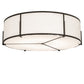 Meyda Lighting Cilindro 60" 12-Light Timeless Bronze Flush Mount Light With Off White Statuario Shade
