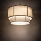 Meyda Lighting Cilindro 60" 3-Light 2-Tier Timeless Bronze Pendant Light With Beige Natural Textrene & White Statuario Idalight Shade