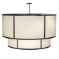 Meyda Lighting Cilindro 60" 3-Light 2-Tier Timeless Bronze Pendant Light With Beige Natural Textrene & White Statuario Idalight Shade