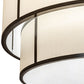 Meyda Lighting Cilindro 60" 3-Light 2-Tier Timeless Bronze Pendant Light With Beige Natural Textrene & White Statuario Idalight Shade