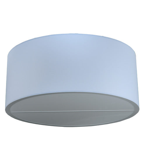Meyda Lighting Cilindro 60" 6-Light Nickel Flush Mount Light With White Linen Textrene Shade