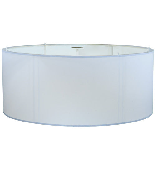 Meyda Lighting Cilindro 60" 6-Light Nickel Flush Mount Light With White Linen Textrene Shade