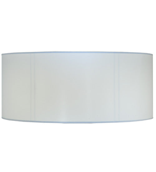 Meyda Lighting Cilindro 60" 6-Light Nickel Flush Mount Light With White Linen Textrene Shade