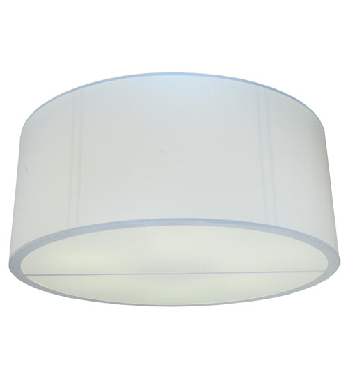 Meyda Lighting Cilindro 60" 6-Light Nickel Flush Mount Light With White Linen Textrene Shade