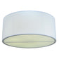 Meyda Lighting Cilindro 60" 6-Light Nickel Flush Mount Light With White Linen Textrene Shade