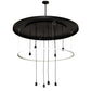Meyda Lighting Cilindro 60" 8-Light 2-Tier Old Wrought Iron Pendant Light With White Rapture Shade