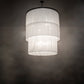 Meyda Lighting Cilindro 60" 8-Light 2-Tier Old Wrought Iron Pendant Light With White Rapture Shade