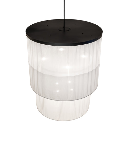 Meyda Lighting Cilindro 60" 8-Light 2-Tier Old Wrought Iron Pendant Light With White Rapture Shade