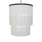 Meyda Lighting Cilindro 60" 8-Light 2-Tier Old Wrought Iron Pendant Light With White Rapture Shade