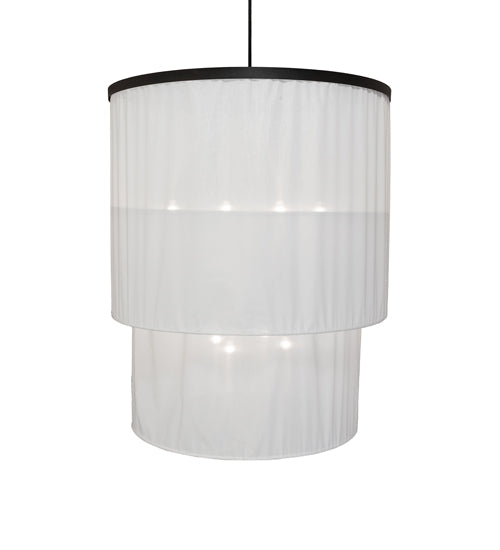 Meyda Lighting Cilindro 60" 8-Light 2-Tier Old Wrought Iron Pendant Light With White Rapture Shade