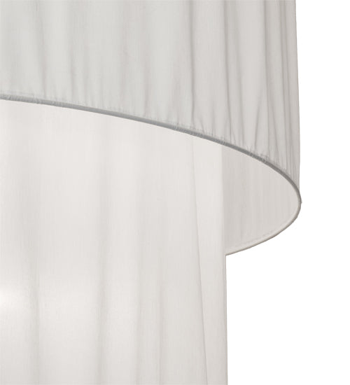Meyda Lighting Cilindro 60" 8-Light 2-Tier Old Wrought Iron Pendant Light With White Rapture Shade