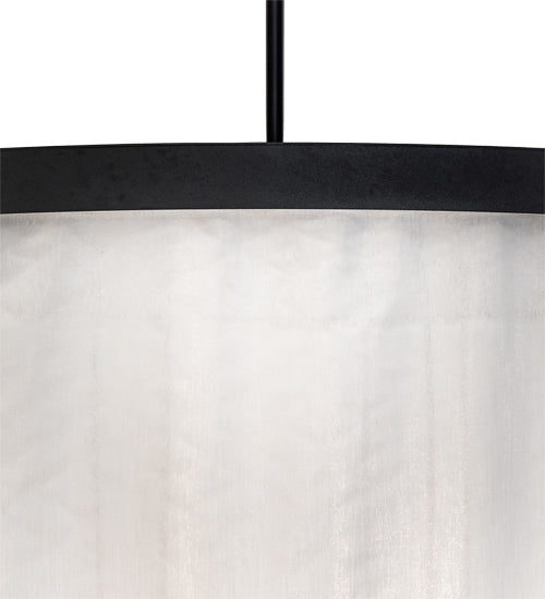 Meyda Lighting Cilindro 60" 8-Light 2-Tier Old Wrought Iron Pendant Light With White Rapture Shade