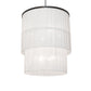 Meyda Lighting Cilindro 60" 8-Light 2-Tier Old Wrought Iron Pendant Light With White Rapture Shade