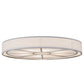 Meyda Lighting Cilindro 60" 8-Light Nickel Milwaukee Flush Mount Light With Linen Textrene And Statuario Idalight Shade Glass