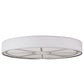 Meyda Lighting Cilindro 60" 8-Light Nickel Milwaukee Flush Mount Light With Linen Textrene And Statuario Idalight Shade Glass