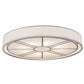 Meyda Lighting Cilindro 60" 8-Light Nickel Milwaukee Flush Mount Light With Linen Textrene And Statuario Idalight Shade Glass