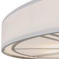 Meyda Lighting Cilindro 60" 8-Light Nickel Milwaukee Flush Mount Light With Linen Textrene And Statuario Idalight Shade Glass