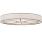 Meyda Lighting Cilindro 60" 8-Light Nickel Milwaukee Flush Mount Light With Linen Textrene And Statuario Idalight Shade Glass