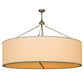 Meyda Lighting Cilindro 60" 8-Light Nickel Pendant Light With Beige Eggshell Textrene Shade