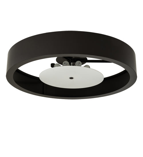 Meyda Lighting Cilindro 60" 8-Light Timeless Bronze Chic Flush Mount Light With White Statuario Idalight Shade