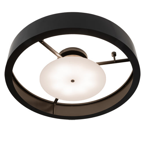 Meyda Lighting Cilindro 60" 8-Light Timeless Bronze Chic Flush Mount Light With White Statuario Idalight Shade