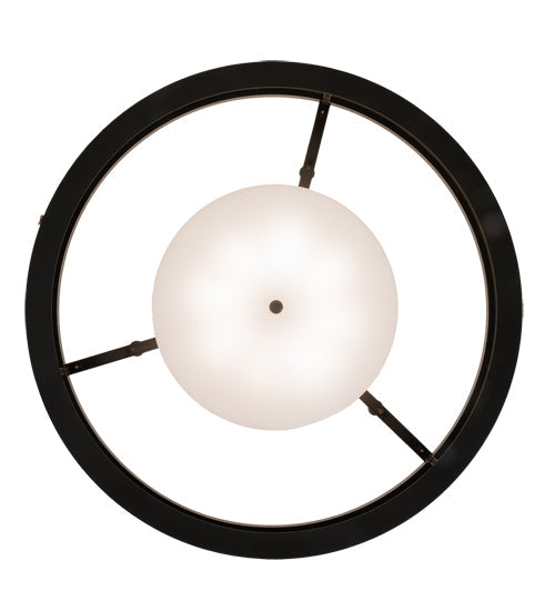Meyda Lighting Cilindro 60" 8-Light Timeless Bronze Chic Flush Mount Light With White Statuario Idalight Shade
