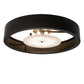 Meyda Lighting Cilindro 60" 8-Light Timeless Bronze Chic Flush Mount Light With White Statuario Idalight Shade