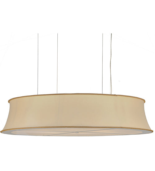 Meyda Lighting Cilindro 68" 8-Light Black Tapered Pendant Light With Natural Textrene Shade