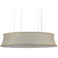 Meyda Lighting Cilindro 68" 8-Light Black Tapered Pendant Light With Natural Textrene Shade
