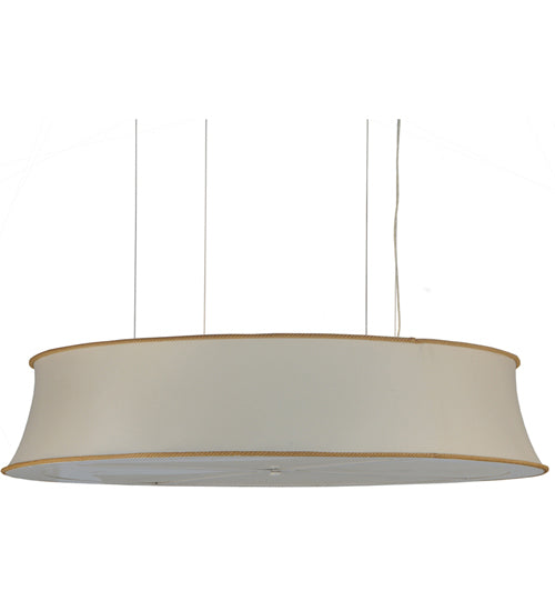 Meyda Lighting Cilindro 68" 8-Light Black Tapered Pendant Light With Natural Textrene Shade