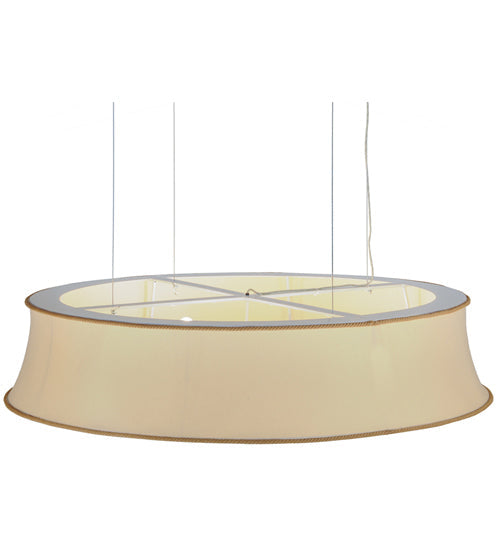 Meyda Lighting Cilindro 68" 8-Light Black Tapered Pendant Light With Natural Textrene Shade
