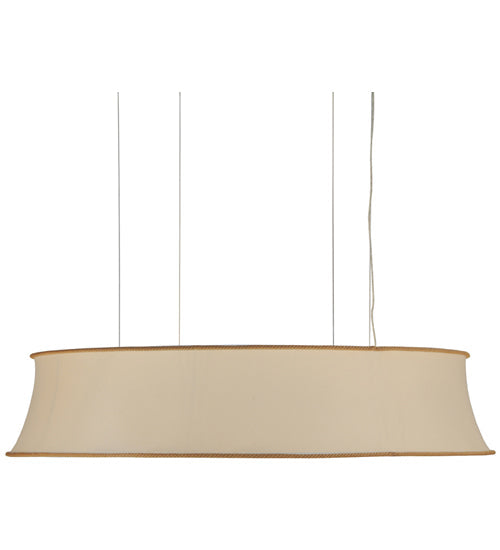 Meyda Lighting Cilindro 68" 8-Light Black Tapered Pendant Light With Natural Textrene Shade