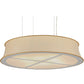 Meyda Lighting Cilindro 68" 8-Light Black Tapered Pendant Light With Natural Textrene Shade