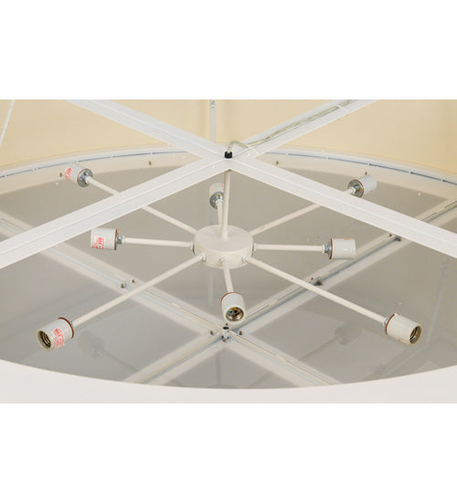 Meyda Lighting Cilindro 68" 8-Light Black Tapered Pendant Light With Natural Textrene Shade