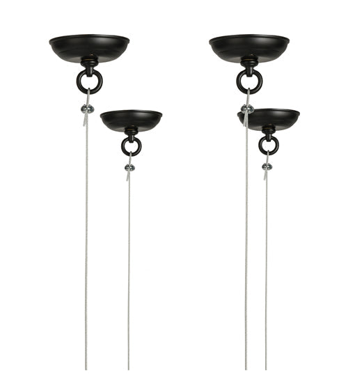 Meyda Lighting Cilindro 68" 8-Light Black Tapered Pendant Light With Natural Textrene Shade
