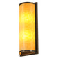 Meyda Lighting Cilindro 7" 2-Light Craftsman Brown Wall Sconce With Beige Art Shade Glass