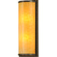 Meyda Lighting Cilindro 7" 2-Light Craftsman Brown Wall Sconce With Beige Art Shade Glass
