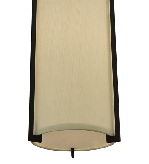 Meyda Lighting Cilindro 7" 2-Light Oil Rubbed Bronze Mini Pendant Light With Eggshell Textrene Shade