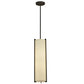 Meyda Lighting Cilindro 7" 2-Light Oil Rubbed Bronze Mini Pendant Light With Eggshell Textrene Shade