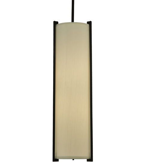 Meyda Lighting Cilindro 7" 2-Light Oil Rubbed Bronze Mini Pendant Light With Eggshell Textrene Shade