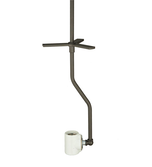 Meyda Lighting Cilindro 7" 2-Light Oil Rubbed Bronze Mini Pendant Light With Eggshell Textrene Shade